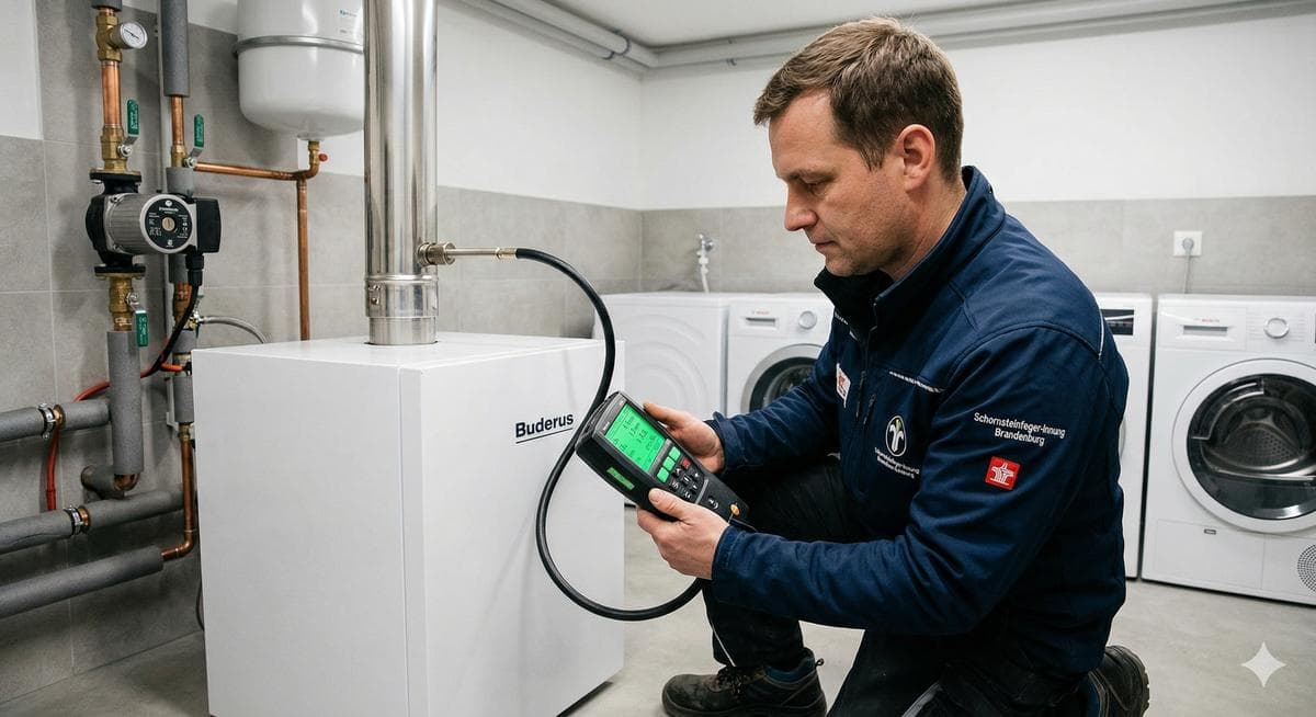 Abgasmessung an Heizungsanlage